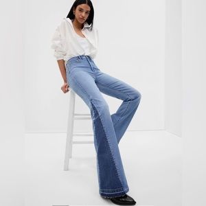 Brand new two-tone GAP 70s flare jeans